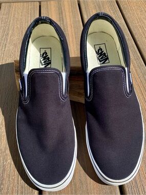 Vans Black Canvas Slip-On Loafers